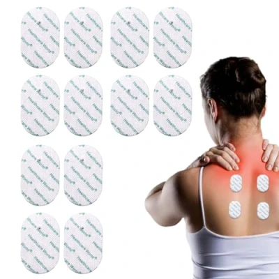 Afbeelding van Tens elektrode pads ovaalvormige zelfklevende elektroden (12 stuks) 2,2 mm stud aansluiting compatibel met Omron apparaten