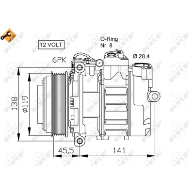 Afbeelding van NRF Airco compressor 32053