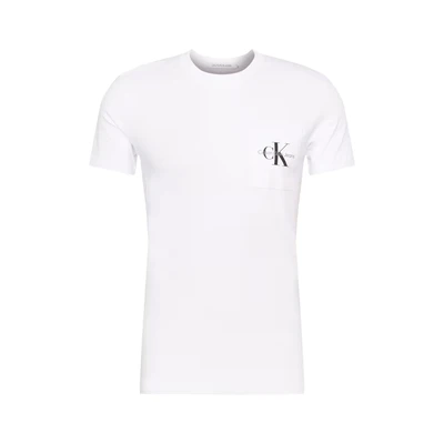 Afbeelding van Calvin Klein Jeans CORE Monogram Pocket Tshirt print, Heren, Maat: Large, Bright white