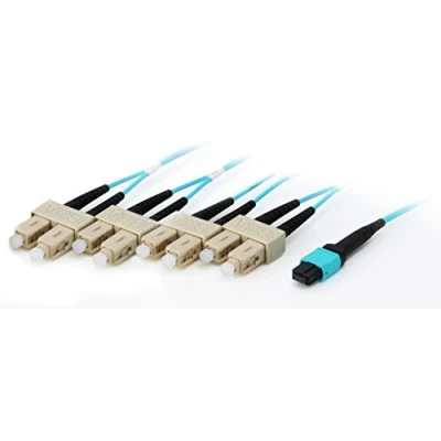 Afbeelding van Equip MTP/SC 50/125Î¼m 10m MTP 4x SC Cyaan Glasvezel kabel