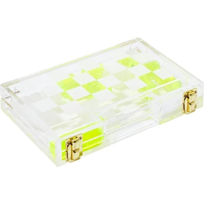 Afbeelding van Sunnylife Games Lucite Travel Chess &amp; Checkers Multi Color / Acrylic Plastic