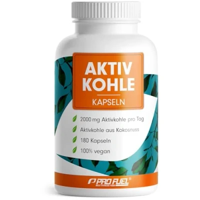 Afbeelding van actieve koolcapsules 180 x optimaal hoge dosis met 2000 mg kool per dag van kokosnoot als alternatief voor kooltabletten laboratorium getest certificaat