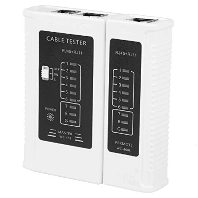 Afbeelding van Walfront, 2 in 1 multifunctionele RJ45 RJ11 netwerkkabeltester voor ethernet, LAN, netwerk, telefoonkabel, test continuïteitstest