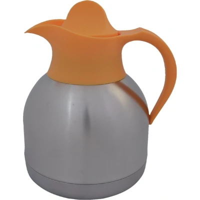 Afbeelding van Thermoskan Biaretto theekan 1liter roestvrijstaal gele dop