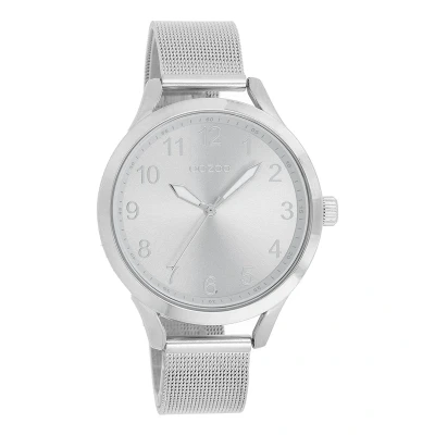 Afbeelding van OOZOO Timepieces zilverkleurige horloge met metalen mesh armband C9115