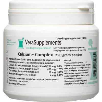 Afbeelding van VeraSupplements Calcium+ Complex Poeder 250GR