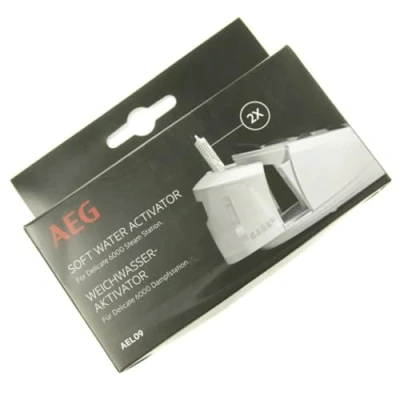 Afbeelding van AEG AEL09 Anti kalkpatronen voor stoomstation ST6 1 4LG, 6D (zachtwater activator, preventie van verkalking, zeer efficiënte filtratie, accessoires stoomstation, eenvoudig gebruik, 2 stuks, wit)