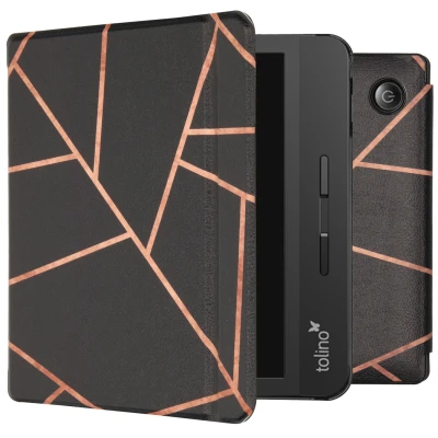 Afbeelding van Tolino Vision 5 Hoes: iMoshion Design Slim Hard Case Bookcase Black Graphic Kunstleder E Reader Hoezen