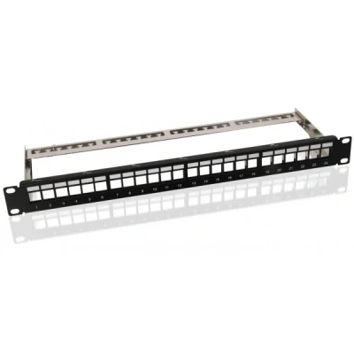 Afbeelding van Goobay 19 inch (48,3 cm) keystone patchpaneel lege behuizing (1 HE) voor 24x modules
