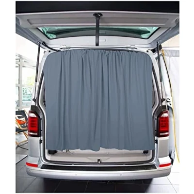 Afbeelding van BREMER SITZBEZÜGE Achterklep, vleugeldeur, kofferbakafdekking, zonwering, gordijnen, gordijn, compatibel met VW Caddy vanaf 2003 2022, grijs