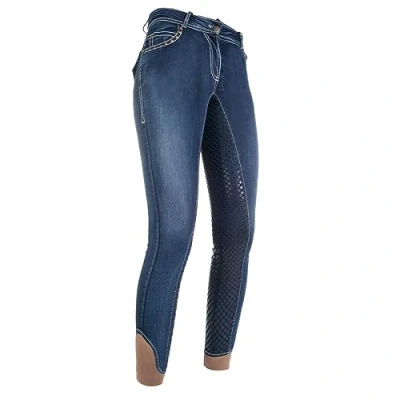 Afbeelding van HKM Rijbroek Pasadena Summer Denim Silic Zitvlak Jeans Blauw 152