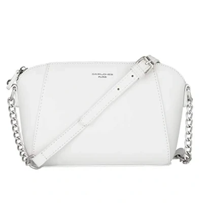 Afbeelding van David Jones Kleine Dames Crossbodytas Crossover Schoudertas Messenger Tassen PU Leer Ketting Handtas Avondtas Citytas Vrouwen Meisje Mode Elegant Wit