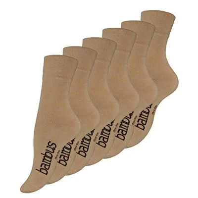 Afbeelding van Vincent Creation bamboesokken voor dames en heren, zachte ademende in verpakking van 6 of 9 stuks, zwart, beige, marineblauw, mix, paar 43 46 EU