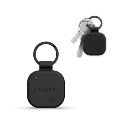 Afbeelding van SATECHI FindAll Sleutelhanger met Find My, Draadloos Oplaadbaar, Locatietracker, Vergeten Melding, Luid Geluidssignaal, Werkt iPhone, iPad, Mac Zwart
