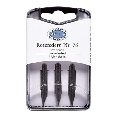 Afbeelding van Brause 300076B Pack van 3 Rose metalen penpunten