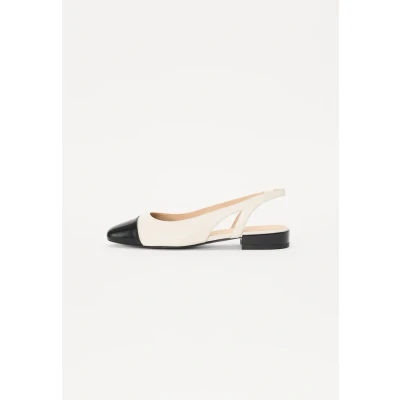 Afbeelding van Peter Kaiser Slingback ballerina ́s, Dames, Maat: 42, Off white/black Leer