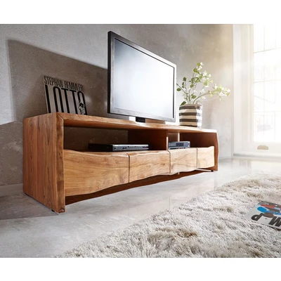 Afbeelding van Televisietafel Live Edge acacia natuur 190 cm 4 schuifladen boomrand Lowboard