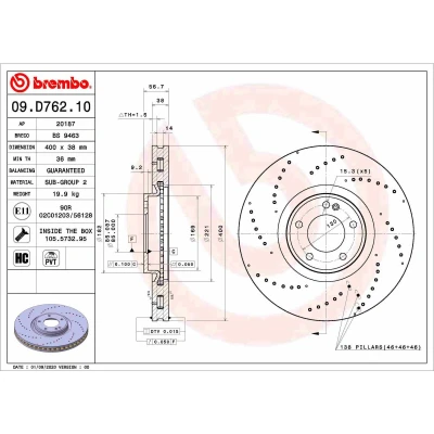 Afbeelding van Brembo Remschijven 09.D762.10