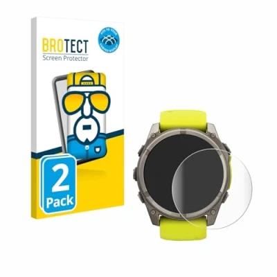 Afbeelding van BROTECT Screenprotector voor Garmin Fenix 8 Solar (51 mm) Folie Beschermfolie transparant volledig dekking (2 Stuks)