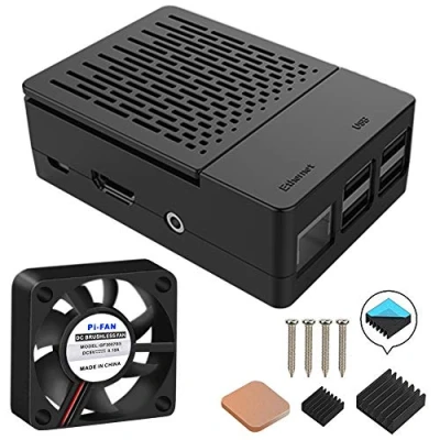 Afbeelding van GeeekPi Behuizing voor Raspberry Pi 3 model B+, met ventilator en stuks koellichaam 3/2 B (niet Board) (zwart)