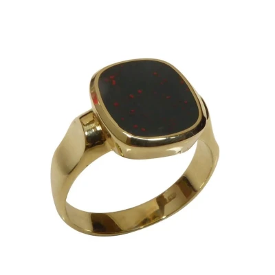 Afbeelding van Christian gouden heliotroop cachet ring