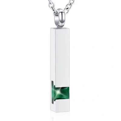 Afbeelding van Luxe Ashanger Met Ketting Assieraad Zilverkleurig Groene Steen As Gedenksieraad Urn Incl. vuller