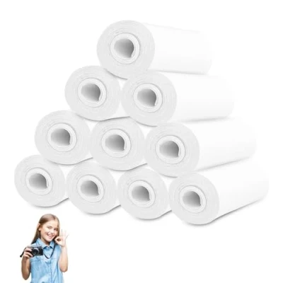 Afbeelding van Lectorias 10 rollen thermisch papier voor kindercamera, thermorollen 57 mm, bonrollen, navulpapier, wit nul inkt, printpapier, draagbare mini printers, instant printcamera, zonder plastic afval