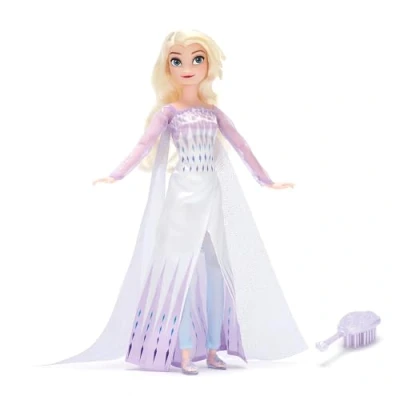 Afbeelding van Disney Store Officiële Elsa Klassieke Pop, Frozen, 29cm/11, Volledig Poseerbare Prinses Pop in een IJzig Blauwe Outfit, Inclusief Speelgoed Haarborstel Geschikt voor Leeftijd 3+