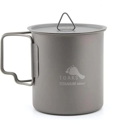 Afbeelding van TOAKS Ultralight Portable Camping Titanium Mok/Pot (450 ml met deksel[CUP 450 C])
