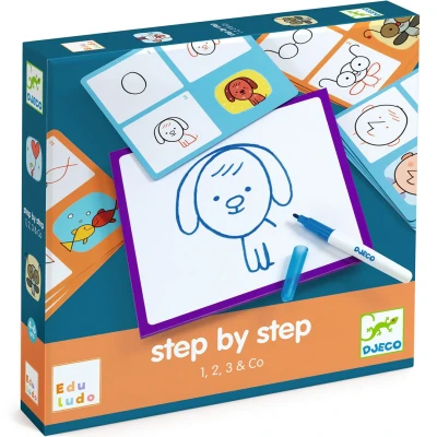 Afbeelding van Djeco tekenkaarten eduludo step by 1, 2, 3 &amp; co