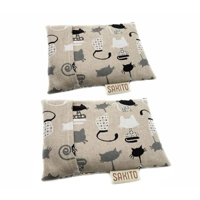 Afbeelding van 2 (eenheden) warmtekussens baby kersenpitkussen korrelkussen warmtekussen kinderen (15 x 10 cm) tarwe en lavendelzaden inclusief wasbare overtrek (2 stuks)