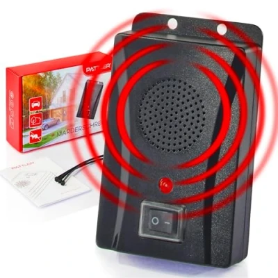 Afbeelding van PATTLER® Marterverjager auto werkt op batterijen voor ca. 40 m² met ultrasoon en anti gewenningseffect Mobiele marterverjagers batterijvoeding muizenverjager huis, garage, zolder, tuin