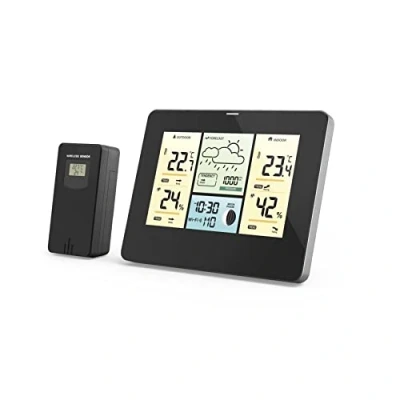 Afbeelding van Hama Weerstation WLAN met buitensensor, thermometer/hygrometer barometer, app WLAN, app, kleurenscherm (2 delig)