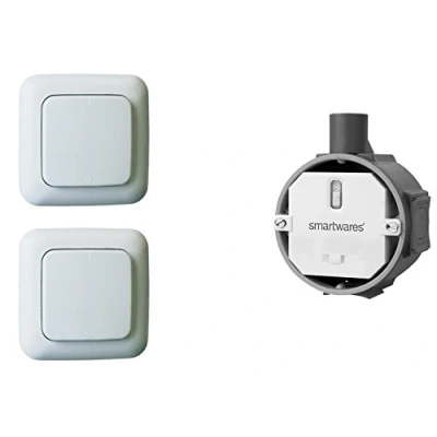 Afbeelding van draadloze schakelaarset inbouwschakelaar + 2 x wandschakelaar, voor lampen en apparaten tot max. 1000 W