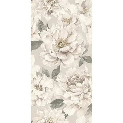 Afbeelding van Rasch behang 201352 licht met bloemen in lichtgrijs en delicaat beige, bloemenbehang 10,05 m x 0,53 (l b)