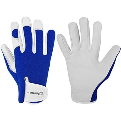 Afbeelding van Westwood fox Tuinhandschoenen van leer, doornbestendig, voor dames en heren, blauw