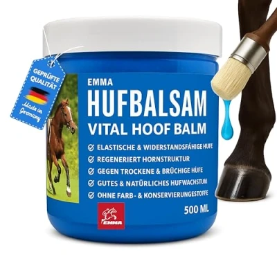 Afbeelding van EMMA® Hoefbalsem voor paarden I Hoefverzorging gezonde hoeven Hoefvet droge Hoefzalf Hoefversterkingsmiddel 500ML