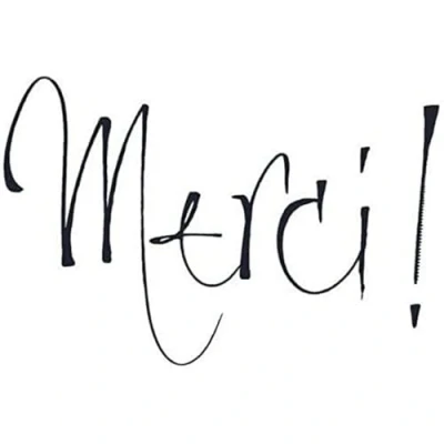 Afbeelding van Artemio houten stempel E tekst &quot;Merci.,&quot;
