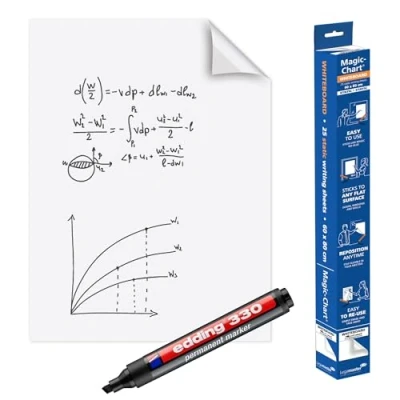 Afbeelding van Legamaster Magic Chart, 28245, 7 159100, whiteboard, elektrostatische folie voor verschillende oppervlakken, opgerold 25 vellen (elk 60 x 80 cm),Wit