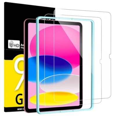 Afbeelding van NEW&#039;C 2 Stuks, Screen Protector voor iPad 10 (10,9 Inch model uit 2022) Gehard Glass Schermbeschermer Film 0.33 mm ultra transparant, resistent