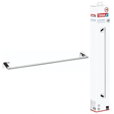Afbeelding van tesa® Elegaant handdoekstang, zelfklevend, verchroomd, bijzonder ontwerp, 91 mm x 630 50