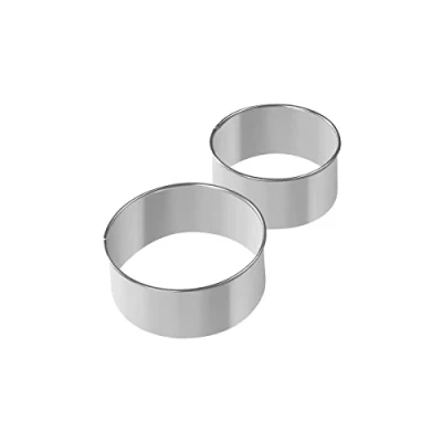 Afbeelding van Fackelmann set van 2 uitstekers roestvrij staal Ø8cm en Ø9cm (kleur: zilver), hoeveelheid: 1 stuk, Ø8