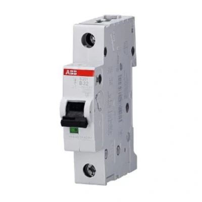 Afbeelding van Abb s201 installatieautomaat 1p b karakteristiek 32a iec en 60898 1 6 ka iec60947 2 10 module breedte 17 5mm 2cds251001r0325