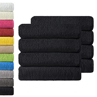 Afbeelding van NatureMark Badstof handdoeken, set van 8, 50 x 100 cm, zwart, 100% katoen