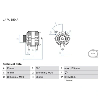 Afbeelding van Bosch Alternator/Dynamo 0 986 081 390