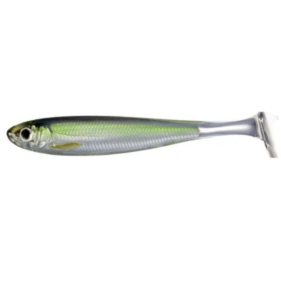 Afbeelding van Livetarget Lures Slow Roll Shiner Paddle Tail Shad Silver/Green 7.6cm (4 Stuks)