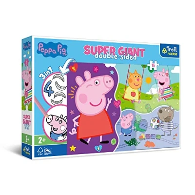 Afbeelding van SUPER GIANT DOUBLE SIDED 3 IN 1 PUZZEL PEPPA PIG