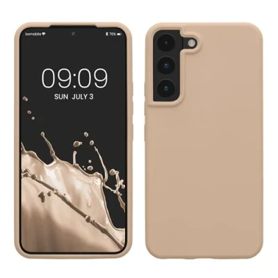 Afbeelding van kwmobile telefoonhoesje geschikt voor Samsung Galaxy S22 Hoesje met siliconen coating Smartphone case in parelmoer