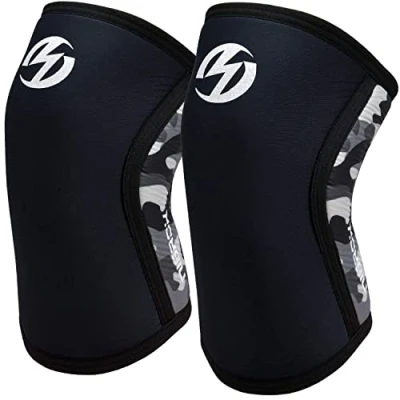 Afbeelding van Nisrok Kniebeschermers (1 paar), 7 mm neopreen compressie kniebandage, goede ondersteuning voor cross training, gewichtheffen, powerlifting, squats, basketbal en nog veel meer S