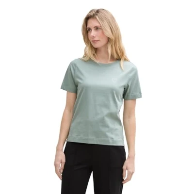 Afbeelding van Tom Tailor Shirt met ronde hals hartmotief als frontprint